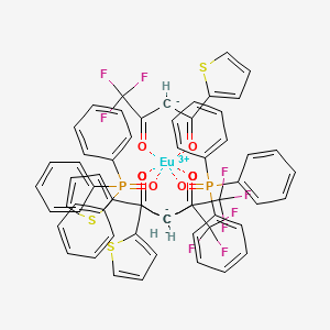 Chemical structure of Tris[4,4,4-trifluoro-1-(2-thienyl)-1,3-butanedionato]bis(triphenylphosphine oxide)europium