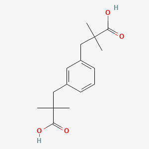Chemical structure of α,α,α',α'-Tetramethyl-1,3-benzenedipropionic acid