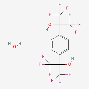 Chemical structure of 1,4-Bis(alpha-hydroxyhexafluoroisopropyl)benzene hydrate