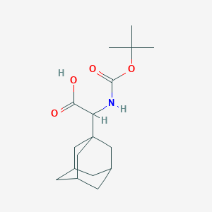 Chemical structure of α-[[(1,1-Dimethylethoxy)carbonyl]amino]tricyclo[3.3.1.13,7]decane-1-acetic acid