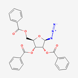Chemical structure of β-D-Ribofuranosyl azide, 2,3,5-tribenzoate