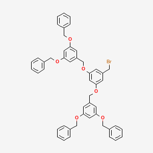 Chemical structure of 3,5-Bis(3,5-bis(benzyloxy)benzyloxy)benzyl Bromide