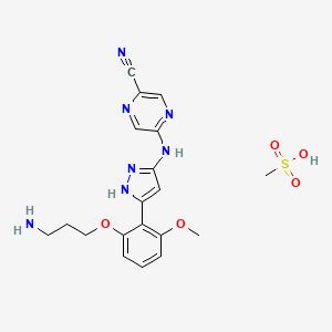 Chemical structure of Prexasertib mesylate