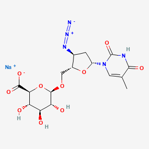 Chemical structure of 3'-Azido-3'-deoxythymidine β-D-glucuronide (sodium salt)