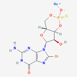 Chemical structure of Rp-8-bromo-Cyclic GMPS (sodium salt)
