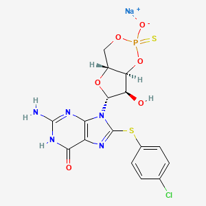 Chemical structure of Rp-8-pCPT-cyclic GMPS Sodium