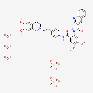 Chemical structure of Tariquidar methanesulfonate, hydrate
