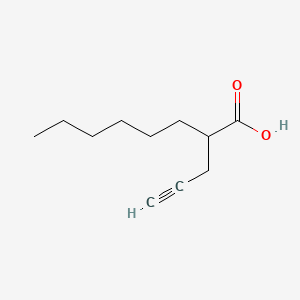 Chemical structure of 2-hexyl-4-Pentynoic Acid