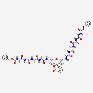 Chemical structure of (Z-Ala-Ala-Ala-Ala)2Rh110