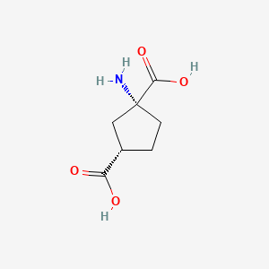 Chemical structure of (±)-trans-ACPD