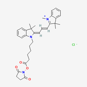 Chemical structure of Cy3 NHS ester (non-sulfonated)
