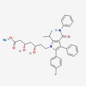 Chemical structure of (3s,5s)-atorvastatin sodium salt