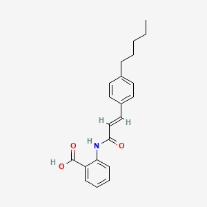 Chemical structure of N-(p-amylcinnamoyl) Anthranilic Acid