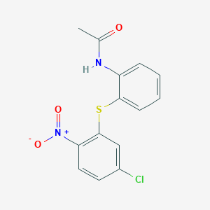 Chemical structure of 2-Acetamidophenyl 5-chloro-2-nitrophenyl sulfide