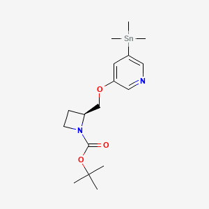 Chemical structure of 5-Iodo-A-85380, 5-trimethylstannyl N-BOC derivative