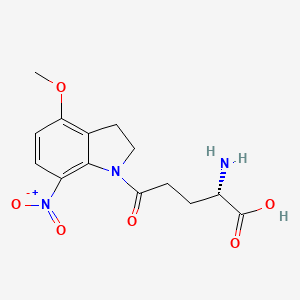 Chemical structure of MNI-caged-L-glutamate