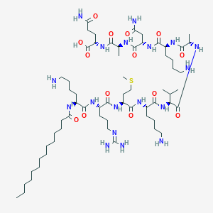 Chemical structure of Pep2m, myristoylated