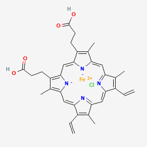Chemical structure of Hemin chloride