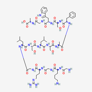 Chemical structure of [Ala113]-MBP (104-118)