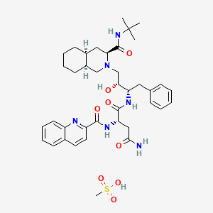 Chemical structure of Saquinavir mesylate
