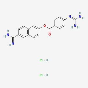 Chemical structure of Nafamostat hydrochloride
