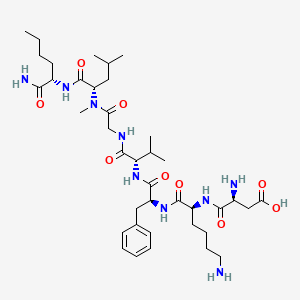 Chemical structure of [Lys5,MeLeu9,Nle10]-NKA(4-10)