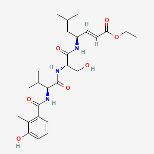 Chemical structure of HMB-Val-Ser-Leu-VE
