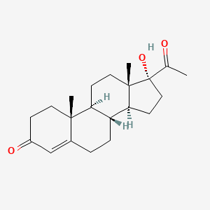 Chemical structure of 17-Hydroxyprogesterone