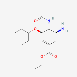Chemical structure of Oseltamivir