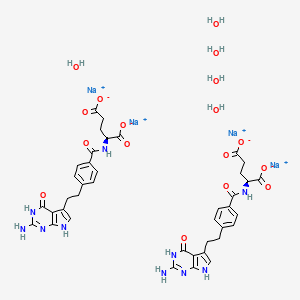 Chemical structure of Pemetrexed disodium hemipenta hydrate