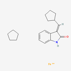 Chemical structure of (E)-FeCP-oxindole