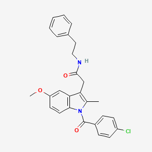 Chemical structure of N-(2-phenylethyl)-Indomethacin amide