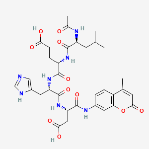 Chemical structure of Ac-LEHD-AMC (trifluoroacetate salt)