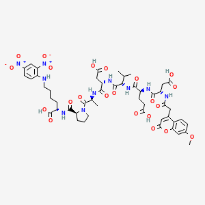 Chemical structure of Mca-DEVDAPK(Dnp)-OH