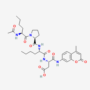 Chemical structure of Ac-Nle-Pro-Nle-Asp-AMC