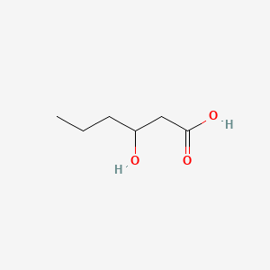 Chemical structure of 3-Hydroxyhexanoic acid
