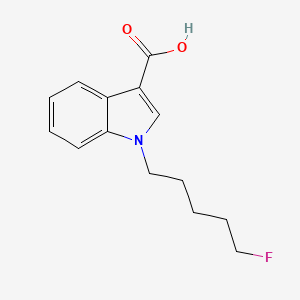 Chemical structure of 5-fluoro PB-22 3-carboxyindole metabolite