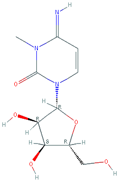 Chemical structure of 3-Methylcytidine (methosulfate)