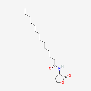 Chemical structure of N-(2-oxooxolan-3-yl)tetradecanamide