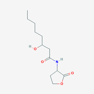 Chemical structure of N-(3-Hydroxyoctanoyl)-DL-homoserine lactone