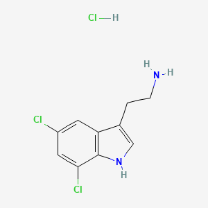 Chemical structure of 5,7-dichloro Tryptamine (hydrochloride)