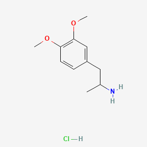 Chemical structure of 3,4-DMA (hydrochloride)