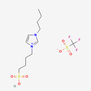 Chemical structure of 4-(3-Butyl-1-imidazolio)-1-butanesulfonic acid triflate