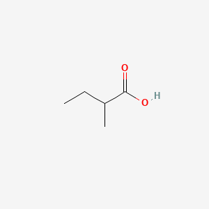 Chemical structure of 2-Methyl butyric acid
