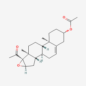 Chemical structure of 16,17-Epoxypregnenolone acetate