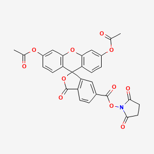 Chemical structure of 6-CFDA N-succinimidyl ester
