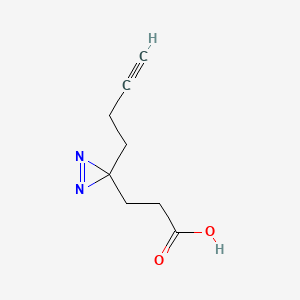 Chemical structure of 3-(3-(But-3-yn-1-yl)-3H-diazirin-3-yl)propanoic acid