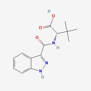 Chemical structure of MDMB-INACA 3,3-dimethylbutanoic acid metabolite