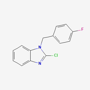 Chemical structure of 2-Chloro-1-(4-fluorobenzyl)benzimidazole
