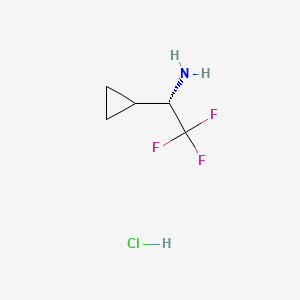 Chemical structure of (S)-1-Cyclopropyl-2,2,2-trifluoroethan-1-amine hydrochloride